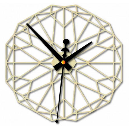 Geometric wall clock made of wooden plywood - CUDO