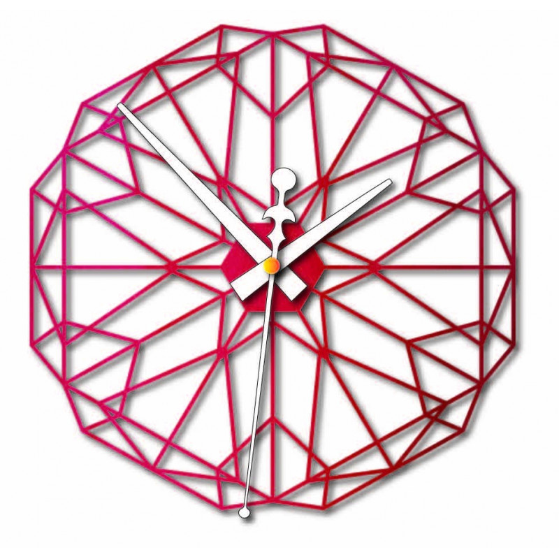 Geometric wall clock made of wooden plywood - CUDO