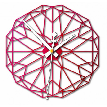 Geometric wall clock made of wooden plywood - CUDO