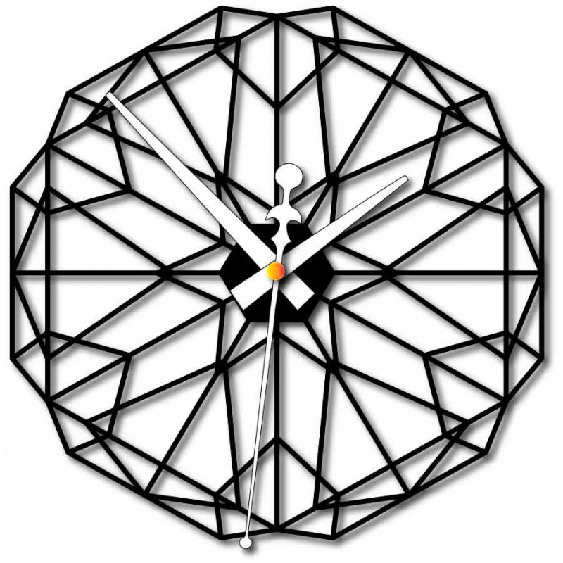 Geometric wall clock made of wooden plywood - CUDO