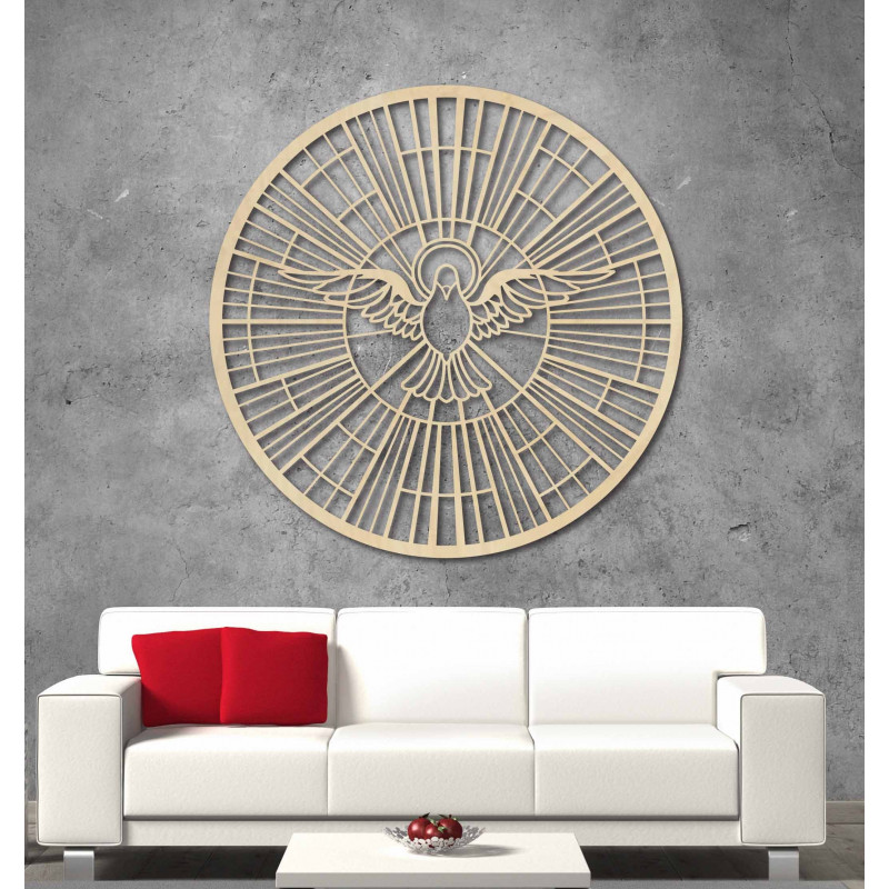 Wooden wall painting of a dove - Holy Spirit