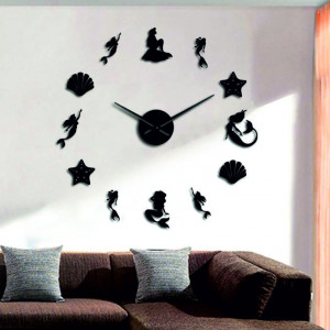 Mirror wall clock fantasy mermaid 2
