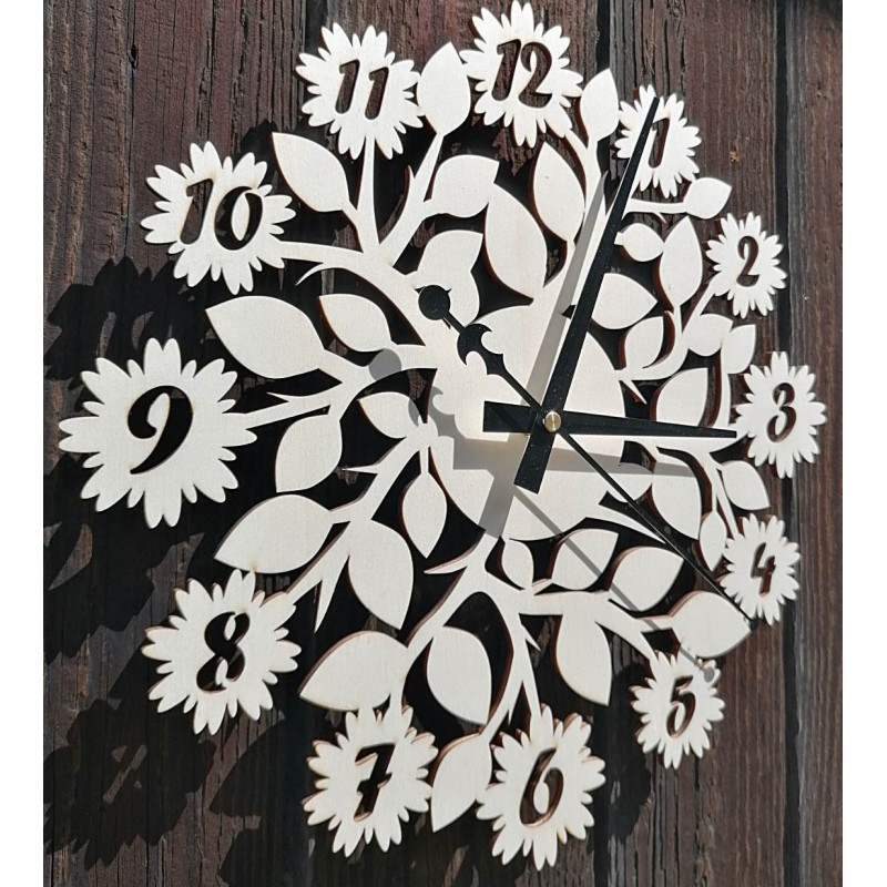 Original clock with numbers, flowers - DVANASKRAS