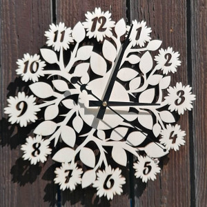 Original clock with numbers as flowers - DVANASKRAS