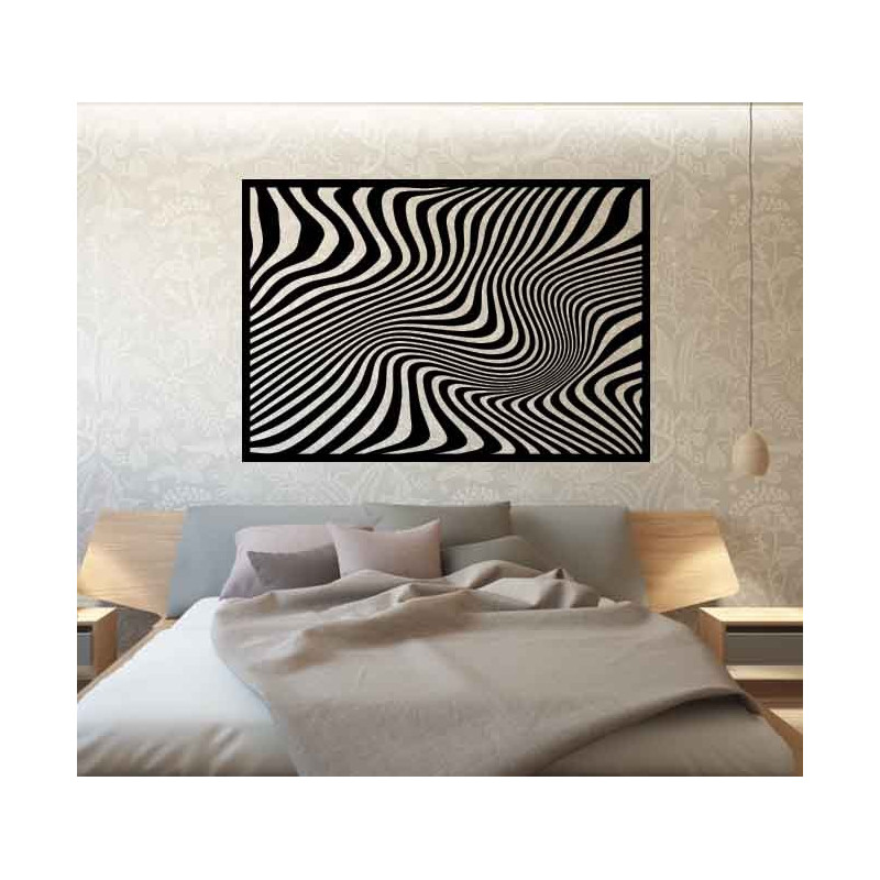 Decorative wall painting zebra and black