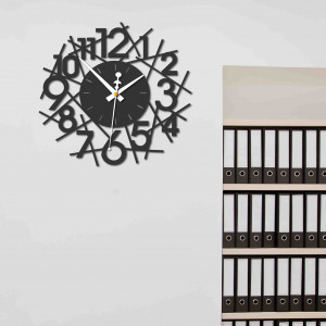 Sentop - Modern wall clock SAJFA PR0355 and black