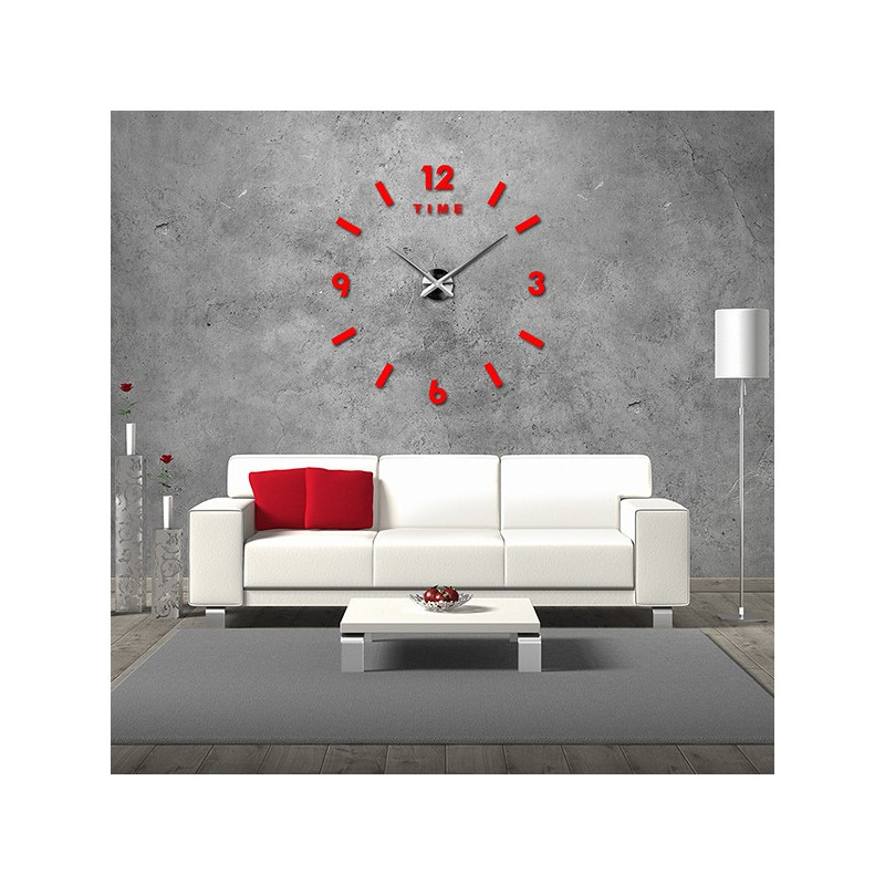Contemporary 3D adhesive wall clock - oversized 3D wall clock with great design. Wall clock for the kitchen and wall clock for t