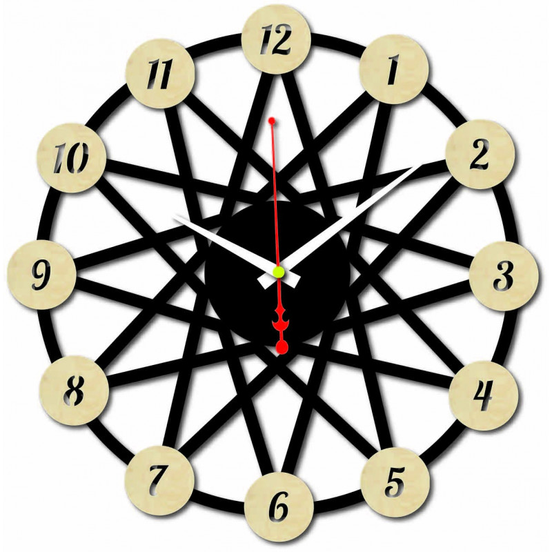 Colored plywood wall clock - color of the front...