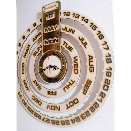 Wooden calendar - engraved wall clock - JOGBEL