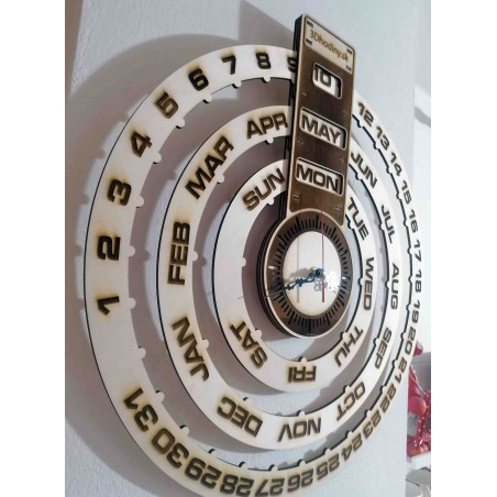 Wooden calendar - engraved wall clock - JOGBEL