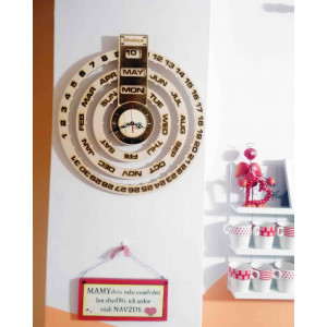 Wooden calendar - engraved wall clock - JOGBEL