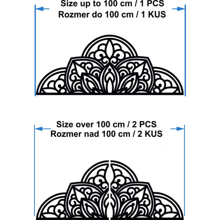 Wooden wall painting half mandala - BOHEMIA