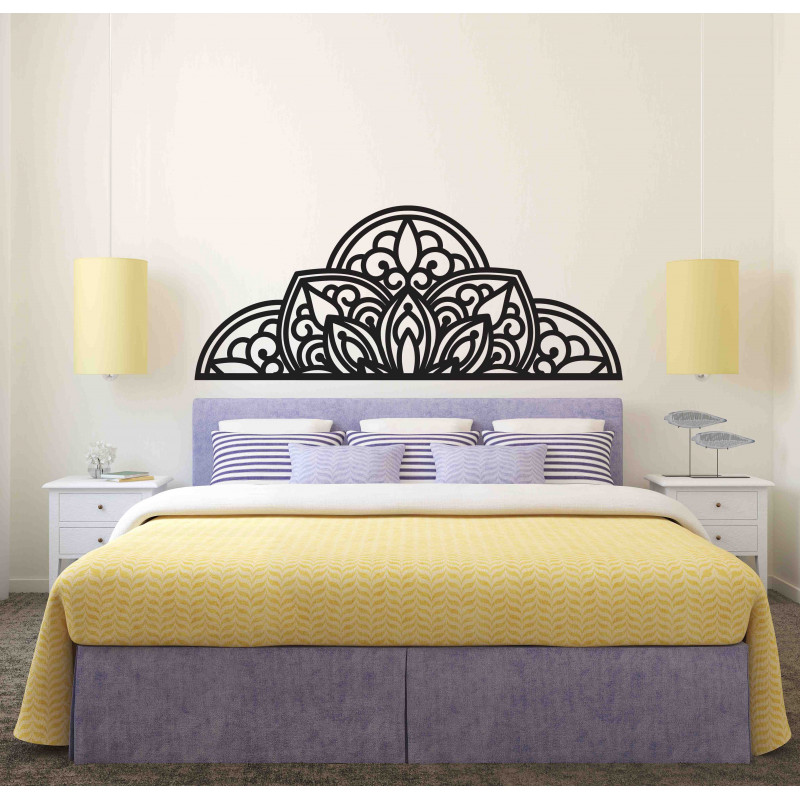 Wooden wall painting half mandala - BOHEMIA