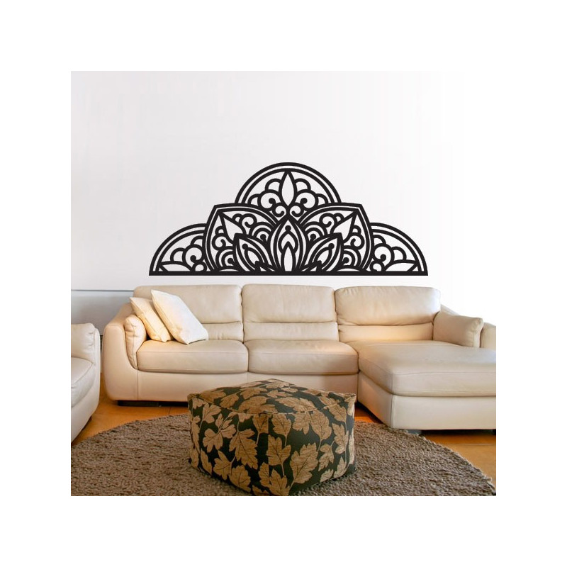 Wooden wall painting half mandala - BOHEMIA