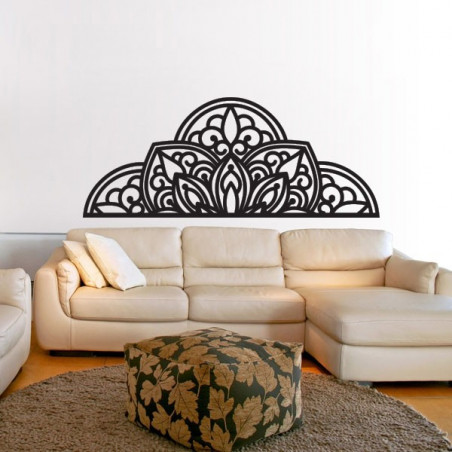 Wooden wall painting half mandala - BOHEMIA