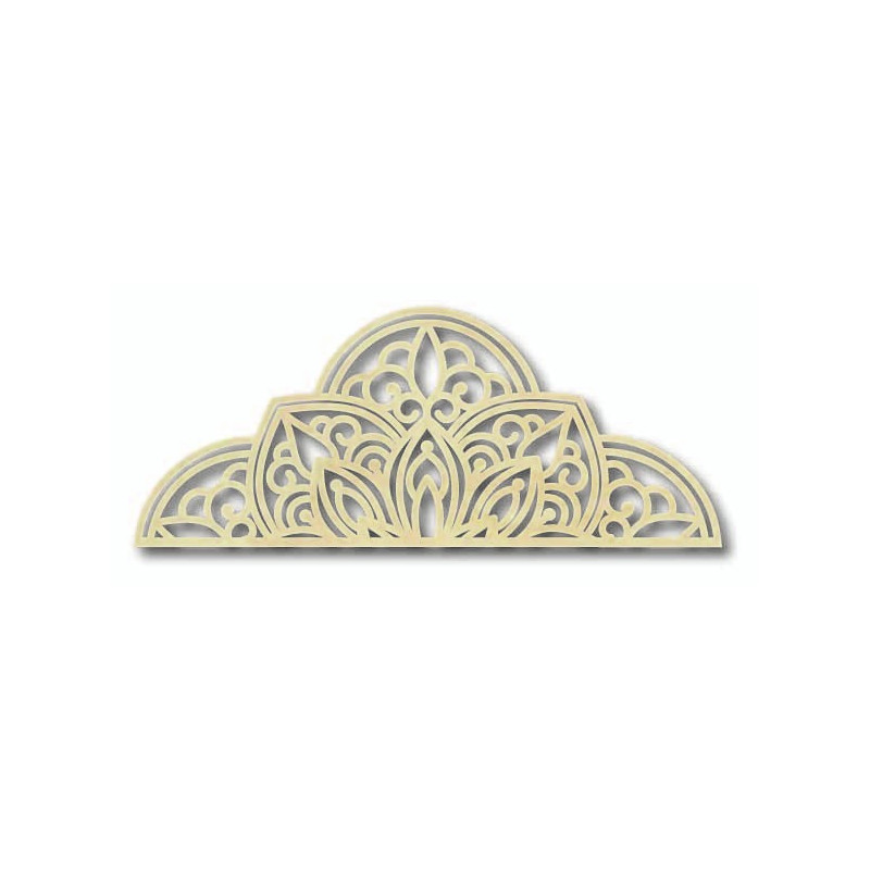 Wooden wall painting half mandala - BOHEMIA