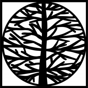 Wall painting tree in frame MRLVENA 2