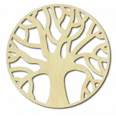 Wooden wall picture of branches in a circle - POCCITT