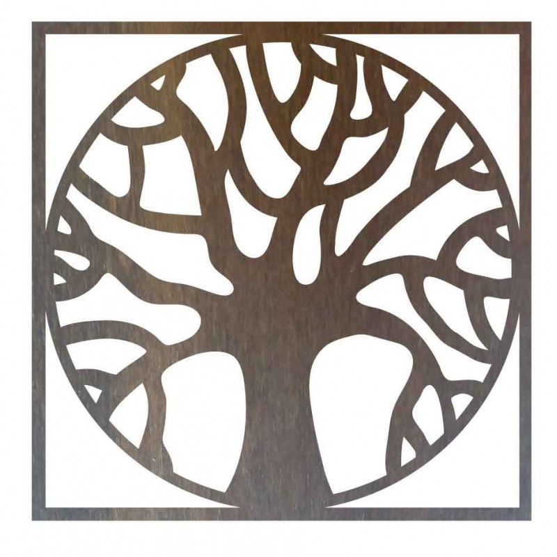 Wooden wall decor of a tree in a circle - POCCITT