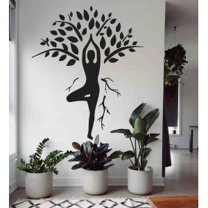 Wall painting yogi and tree - HARMONY