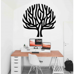 Modern wooden wall picture tree wind in the branches -...