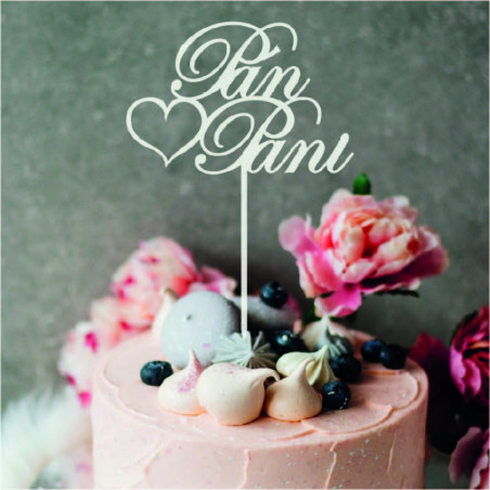 Plastic topper - cake decoration "Mr. and Mrs." - Size 150 x 222 mm