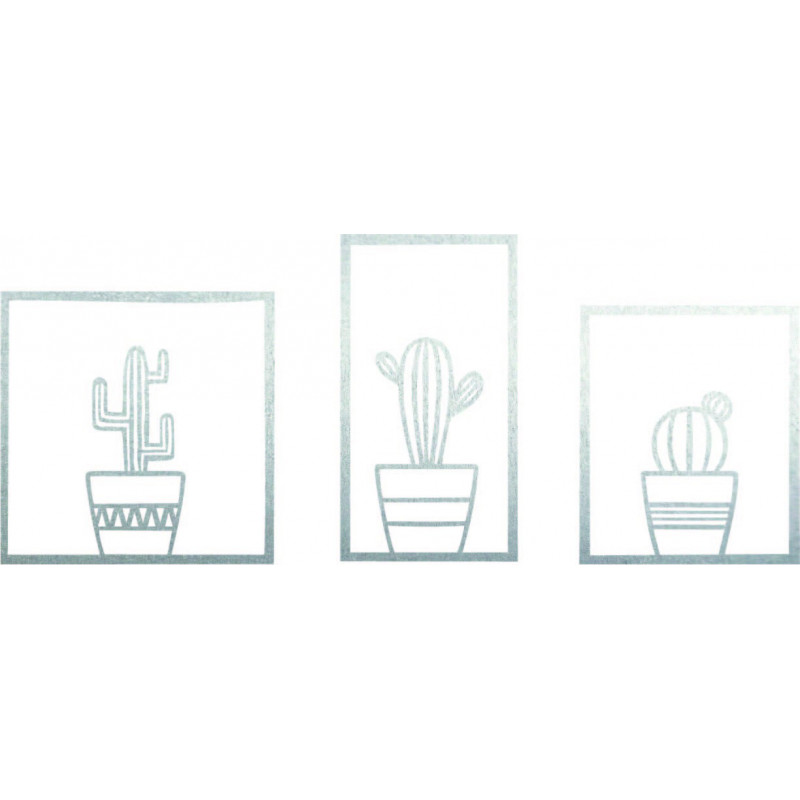 Stylish three-part wall picture - Cacti