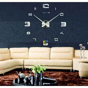 Stick-on wall clock mirror PROFI Clocks 3D