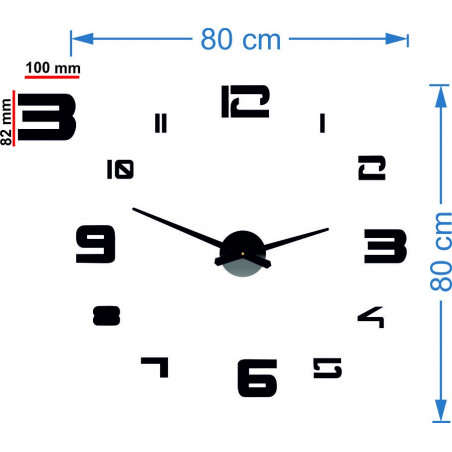 Adhesive mirror wall clock PROFI CLOCK 3D Adhesive mirror wall clock PROFI CLOCK 3D