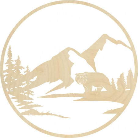 Wooden wall decor of a bear silhouette - nature - VIZZY