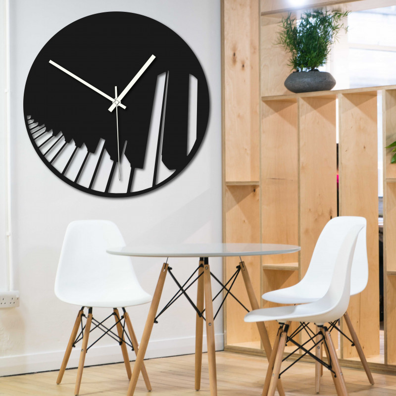 Wooden clock piano symphony black and colour - BUBO