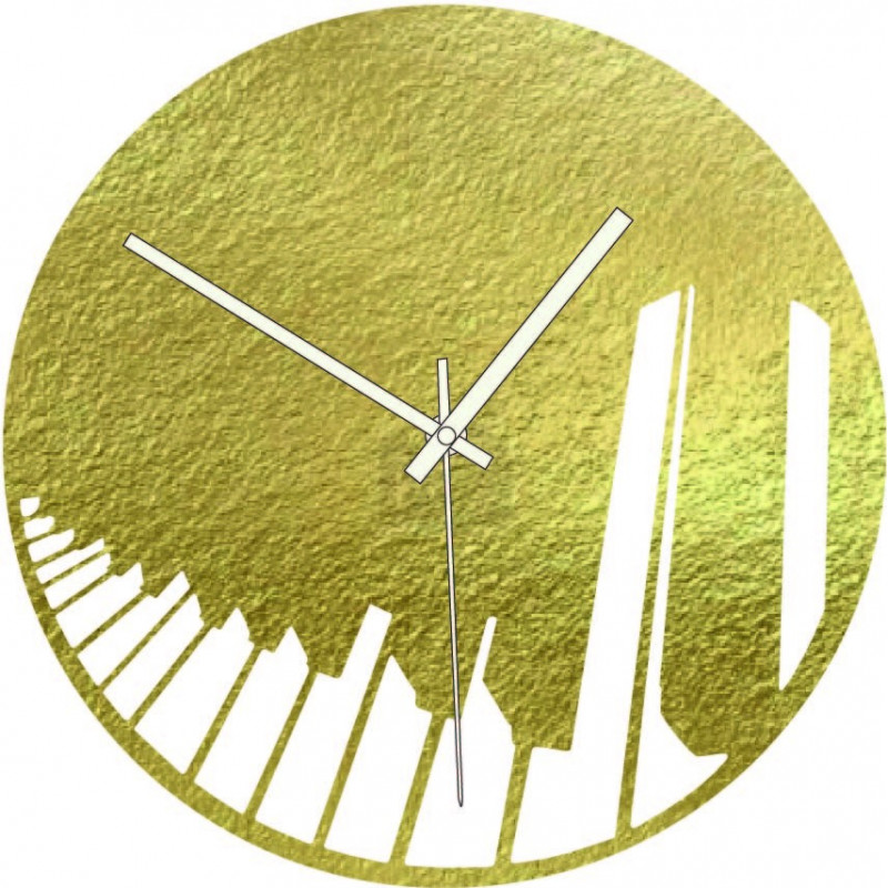 Wooden clock piano symphony black and colour -...