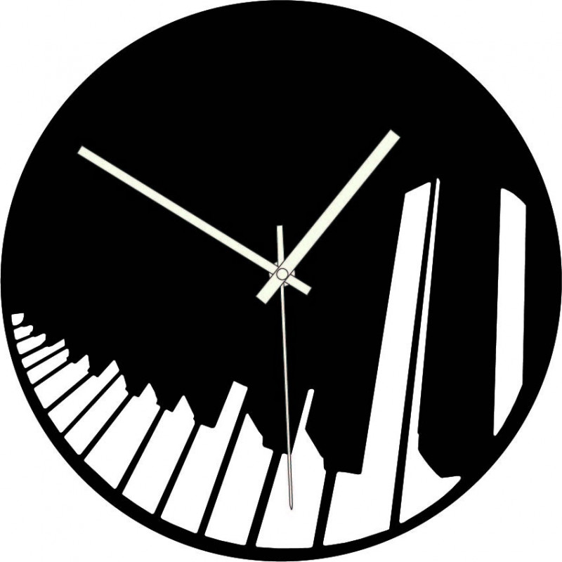 Wooden clock piano symphony black and colour -...