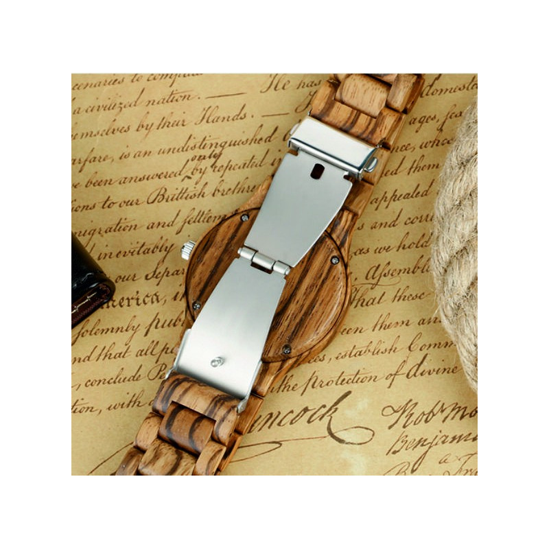 Wooden wristwatch made from natural materials. Watches for men and women.