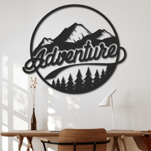 Wooden wall picture with nature motif - ADVENTURE