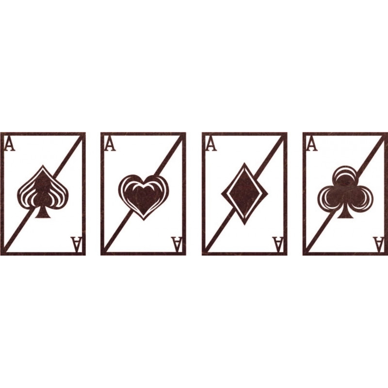 Original four-part wall painting - playing cards | ZOLTON