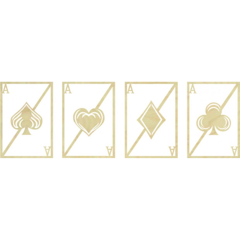 Original four-part wall painting - playing cards | ZOLTON