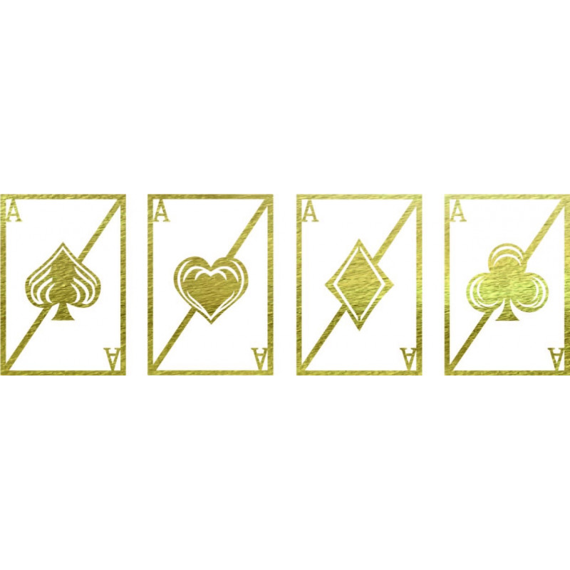 Original four-part wall painting - playing cards | ZOLTON