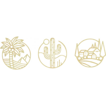 Three-piece wall painting Sahara - ARAHSA