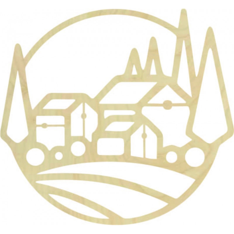 Wooden picture on the wall of houses