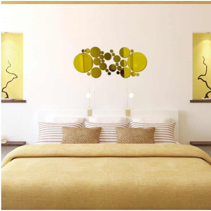 Decorative mirrors. Mirror stickers for the wall, as a picture or decoration, 3D acrylic sticker