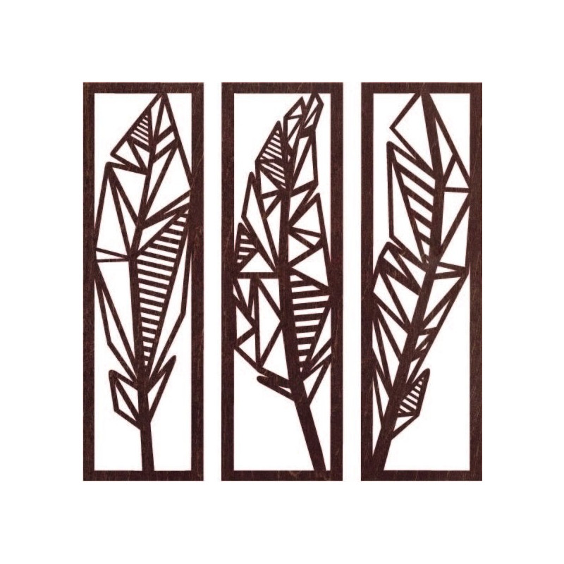 Modern three-piece painting banana leaves - MUSACEAE