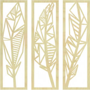 Modern three-piece painting banana leaves - MUSACEAE 2