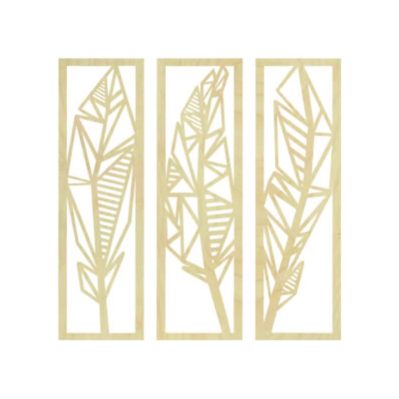 Modern three-piece painting banana leaves - MUSACEAE