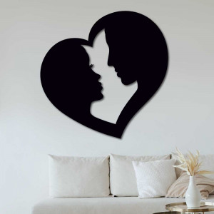 Romantic wall painting couple in heart - LOVE YOU