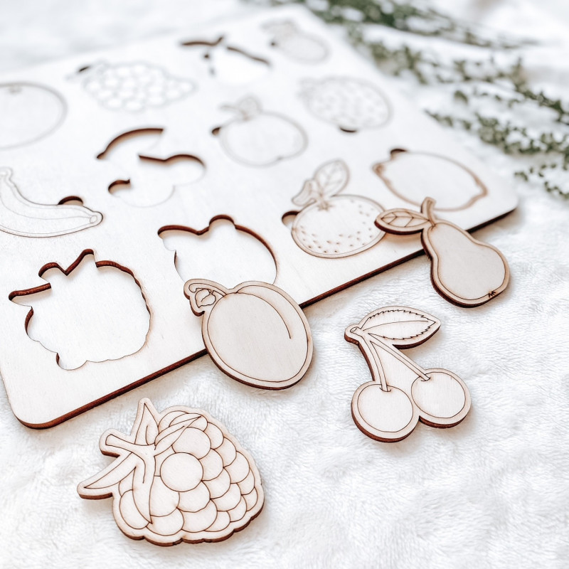 Wooden montessori insert for children - FRUIT |...