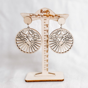 Wooden natural hanging earrings LILIEN - MONATY | SENTOP 2