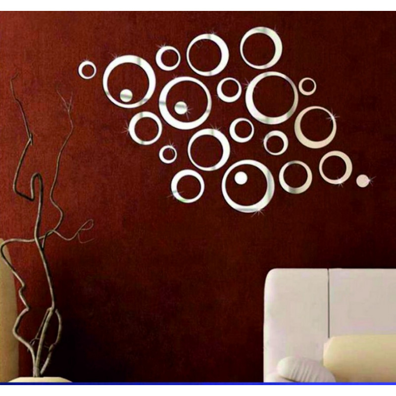 Decorative mirrors. Mirror stickers for the wall, as a picture or decoration, 3D acrylic sticker