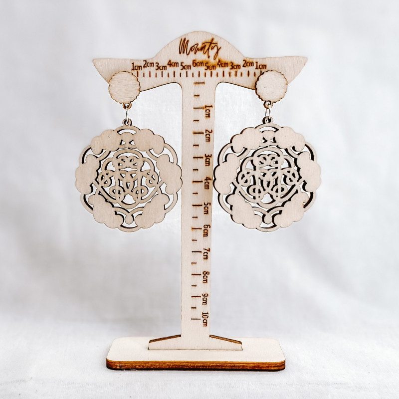 Wooden natural hanging earrings AURORA - MONATY...