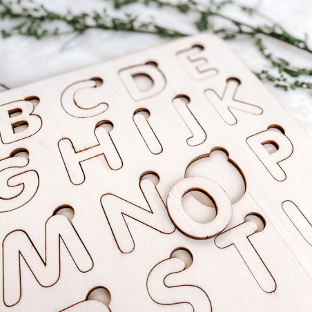 Wooden montessori insert for children - ALPHABET | SENTOP